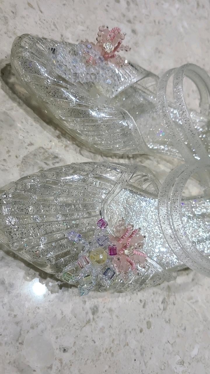 여아 공주풍 반짝이 젤리슈즈 구두 4
