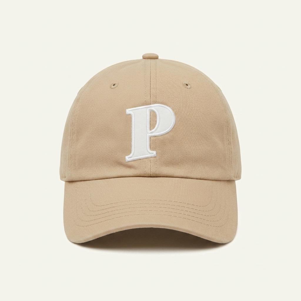 피지컬 에듀케이션 디파트먼트 P 로고 볼캡 베이지