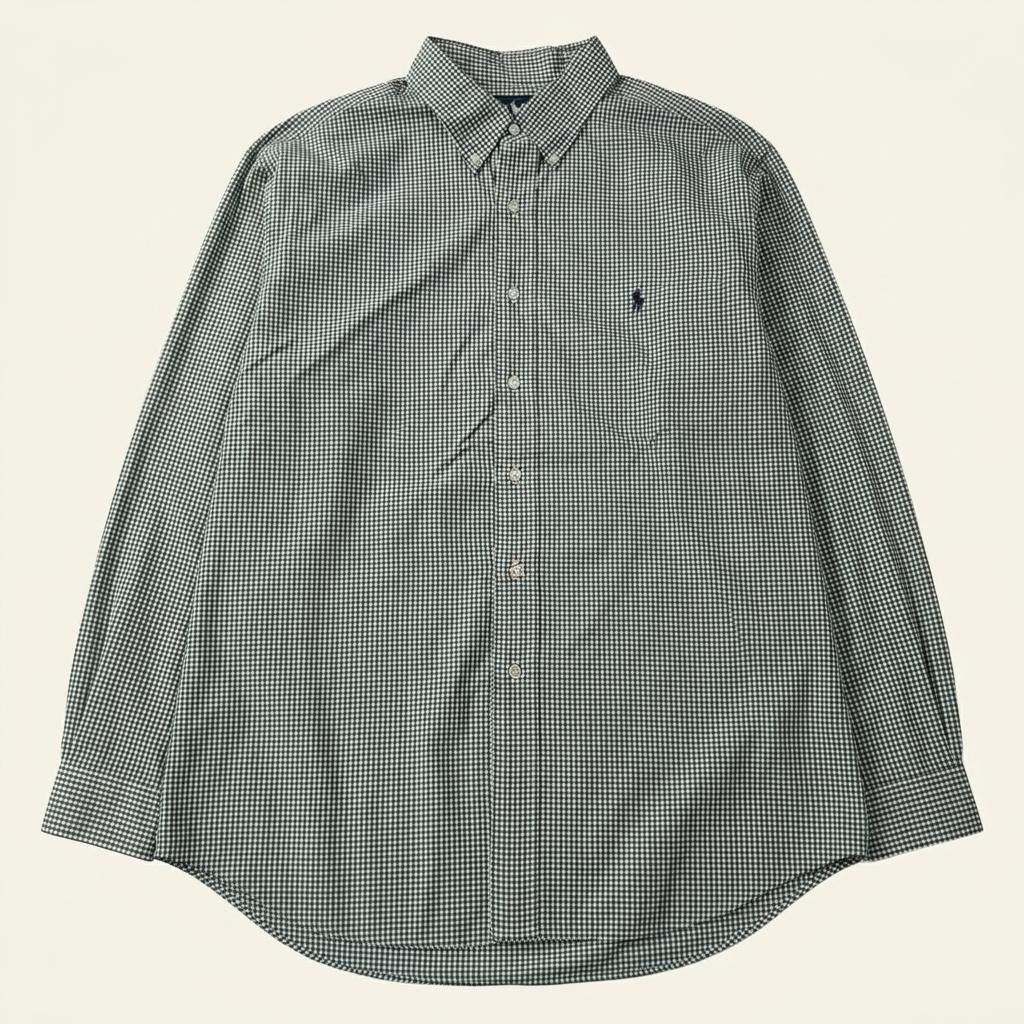 CA502 XL 폴로 00s 진그린 마이크로체크 셔츠 남방 1