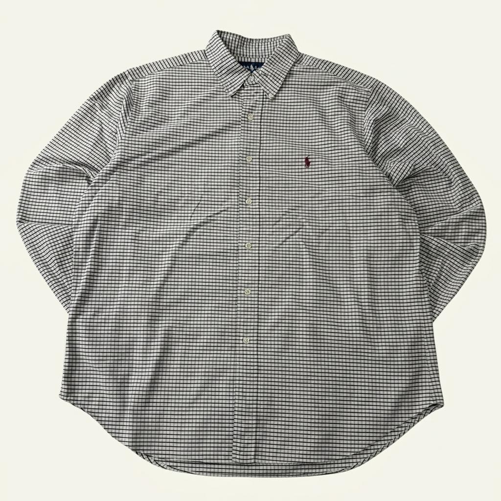 CA501 XL 폴로 00s 홍콩판 화이트네이비 마이크로체크 셔츠 남방 1