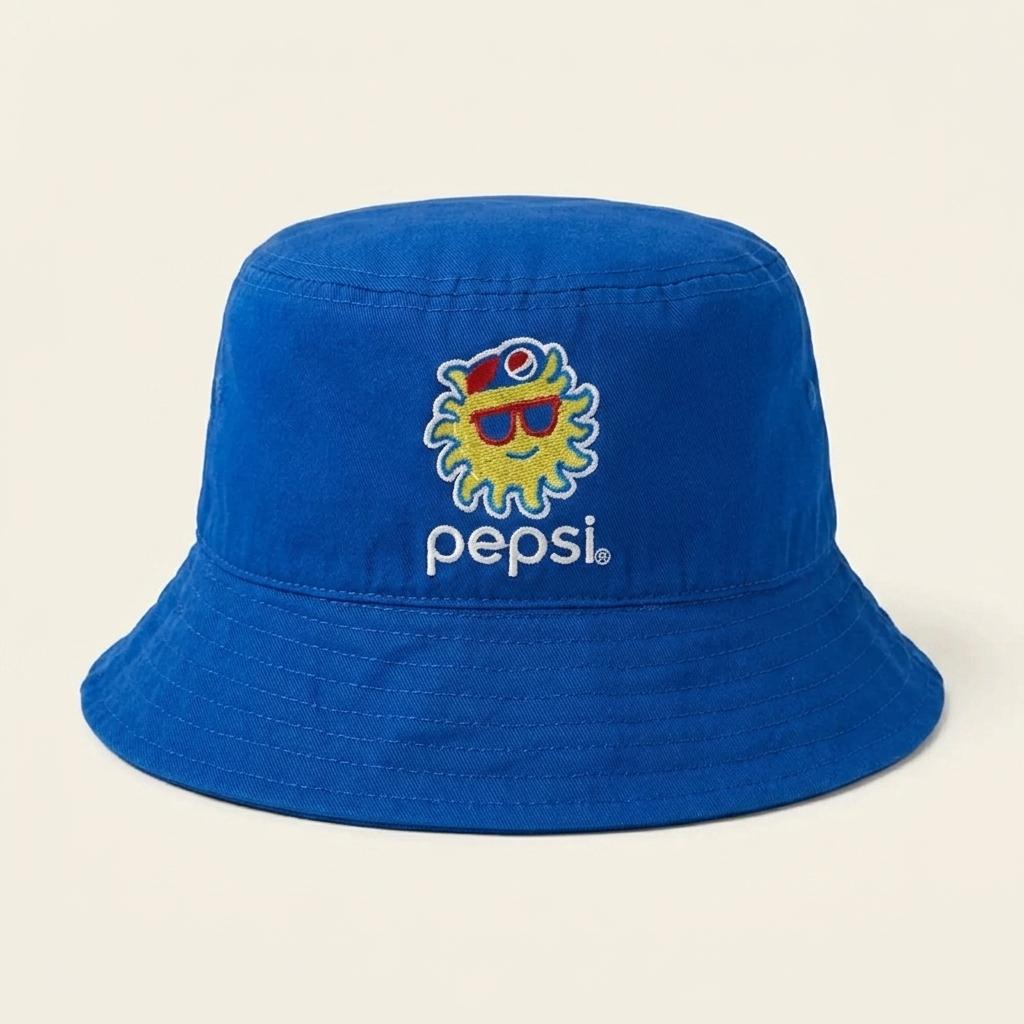 CA350 펩시 90s SUN 캐릭터 자수 양면 디자인 버킷햇 모자