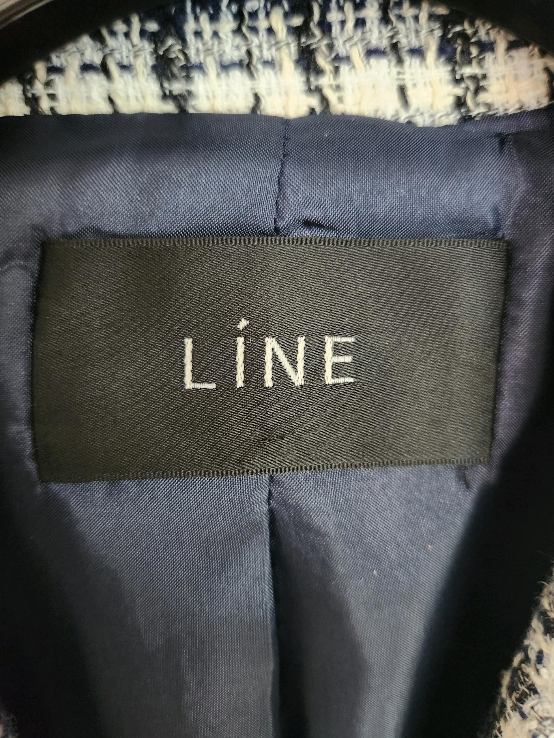 라인(LINE) 트위드 체크 자켓 네이비 5