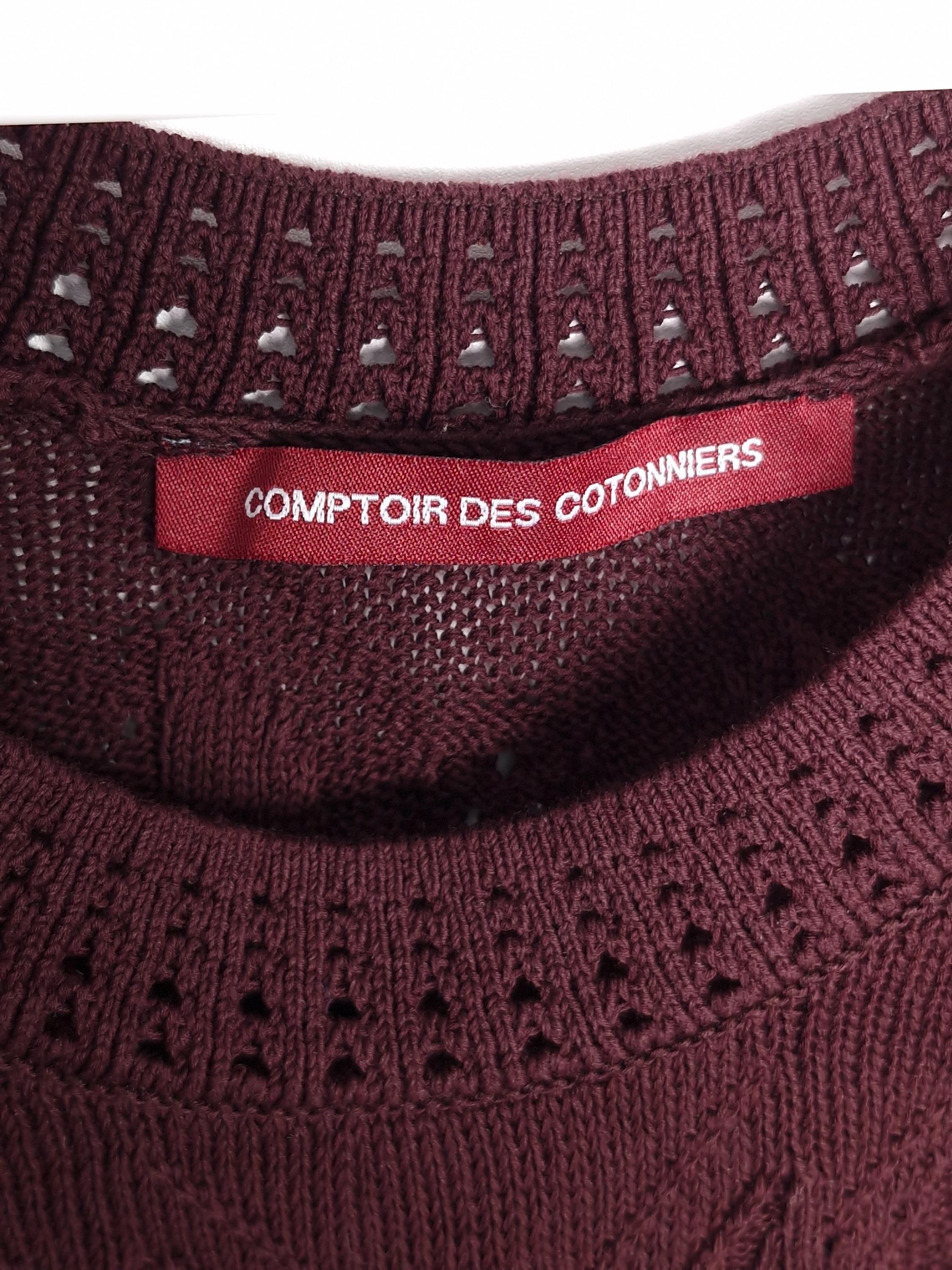 꼼뜨와 데 꼬또니에 COMPTOIR DES COTONNIERS 버건디 니트 M [A714] 4