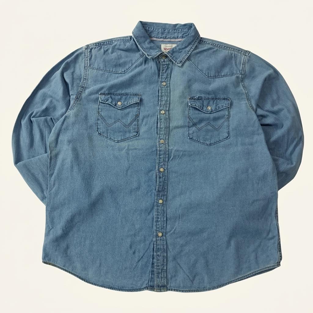 CA132 XL 랭글러 웨스턴 블루인디고슬레이트 데님 셔츠 남방 1