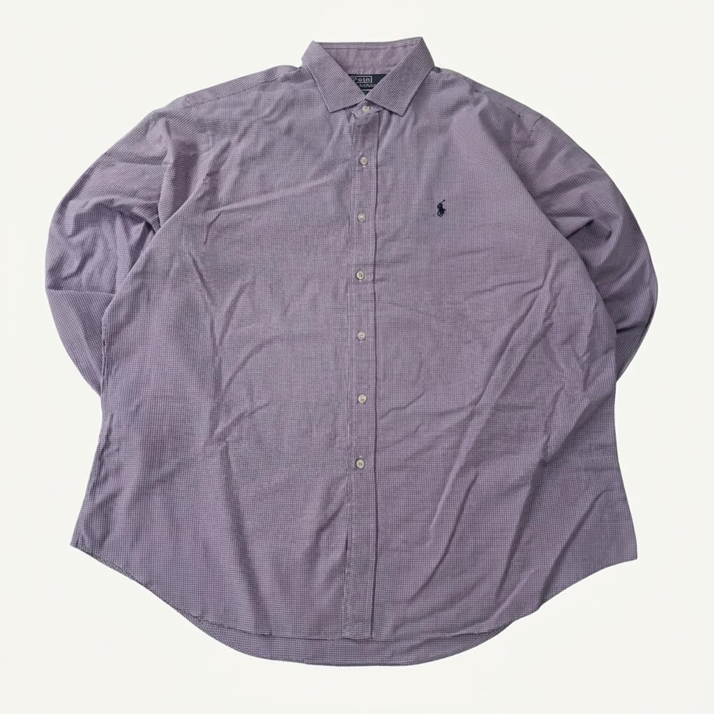 CA109 2XL 폴로 에스테이트 00s 퍼플 마이크로체크 셔츠 남방