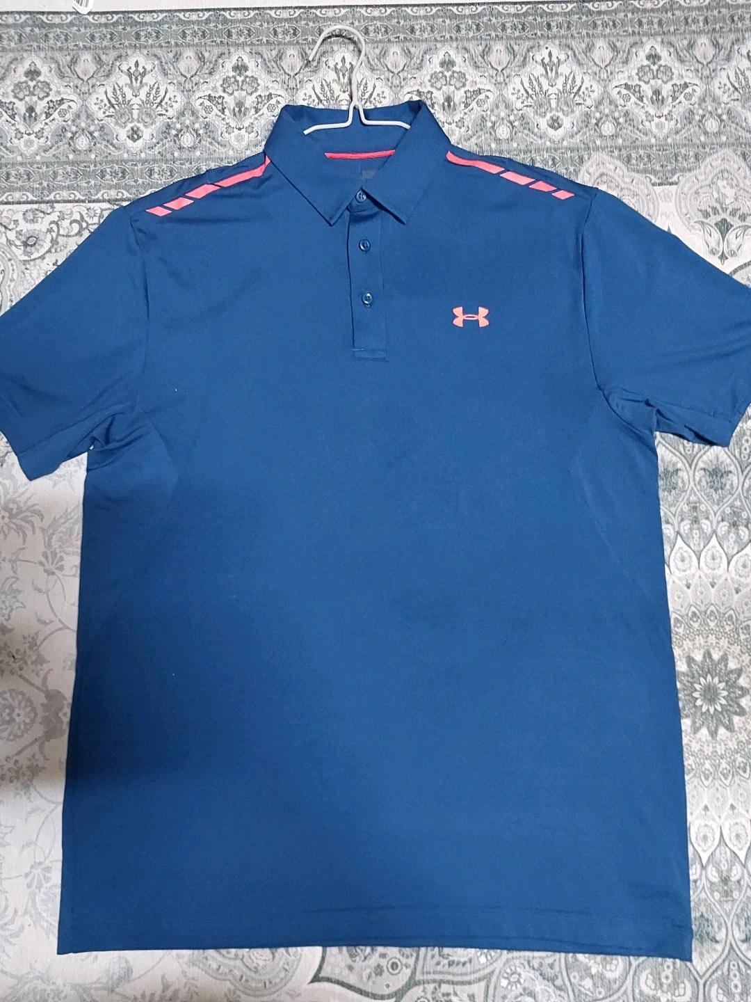 언더아머 블루 골프 반팔 카라티 XL 10