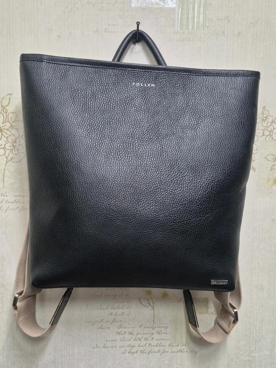 POLLEN 블랙 가죽 백팩 40*35*10 2