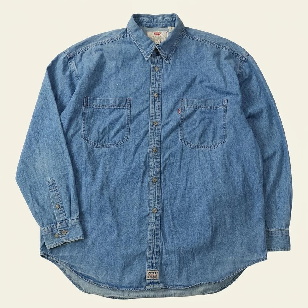 CA532 XL 리바이스 레드탭 90s 60560 인디고 데님 셔츠 남방 1