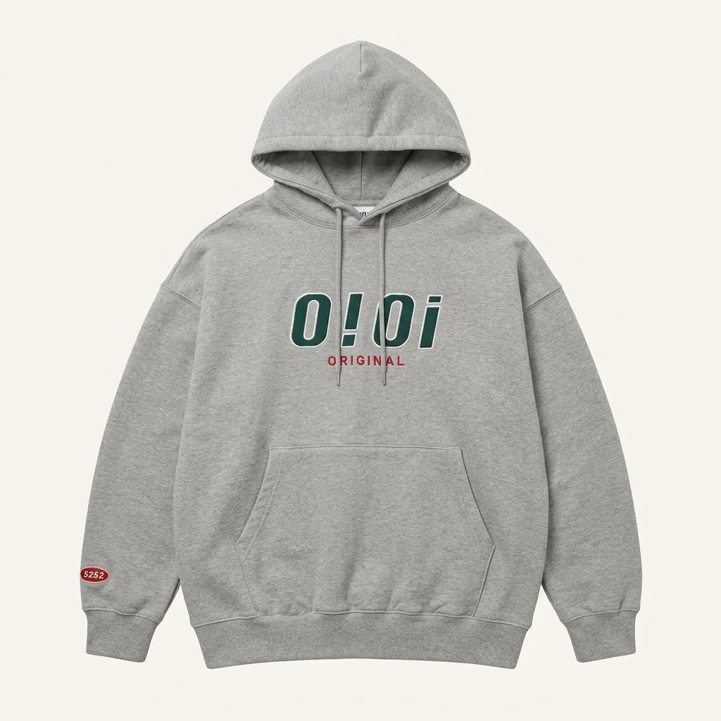 오아이오아이 오리지널 로고 후드티 그레이