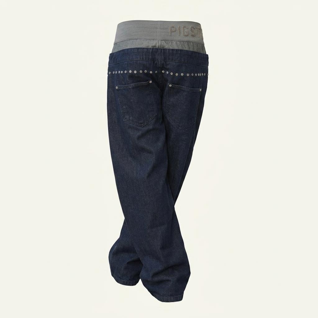 스컬프터 Beaded Layered Denim Pants Nonfade 1