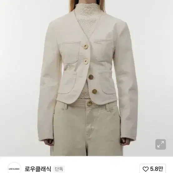로우클래식 포켓데님 숏자켓 - 아이보리 S 2