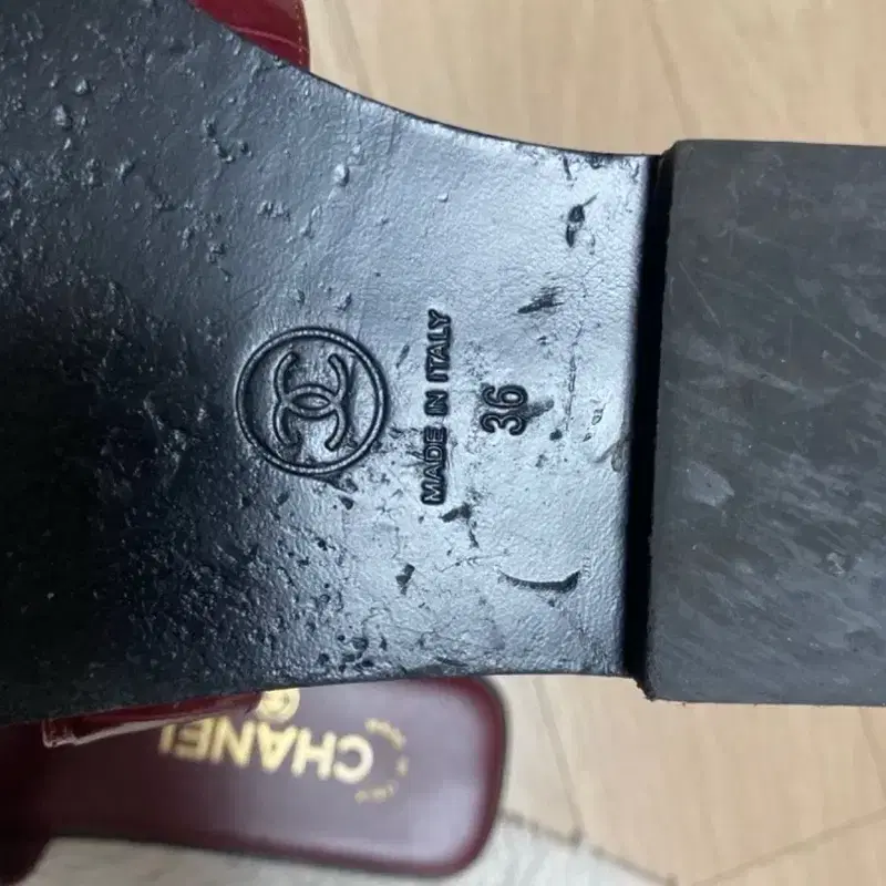 샤넬 샌들 버건디 뮬 36 3