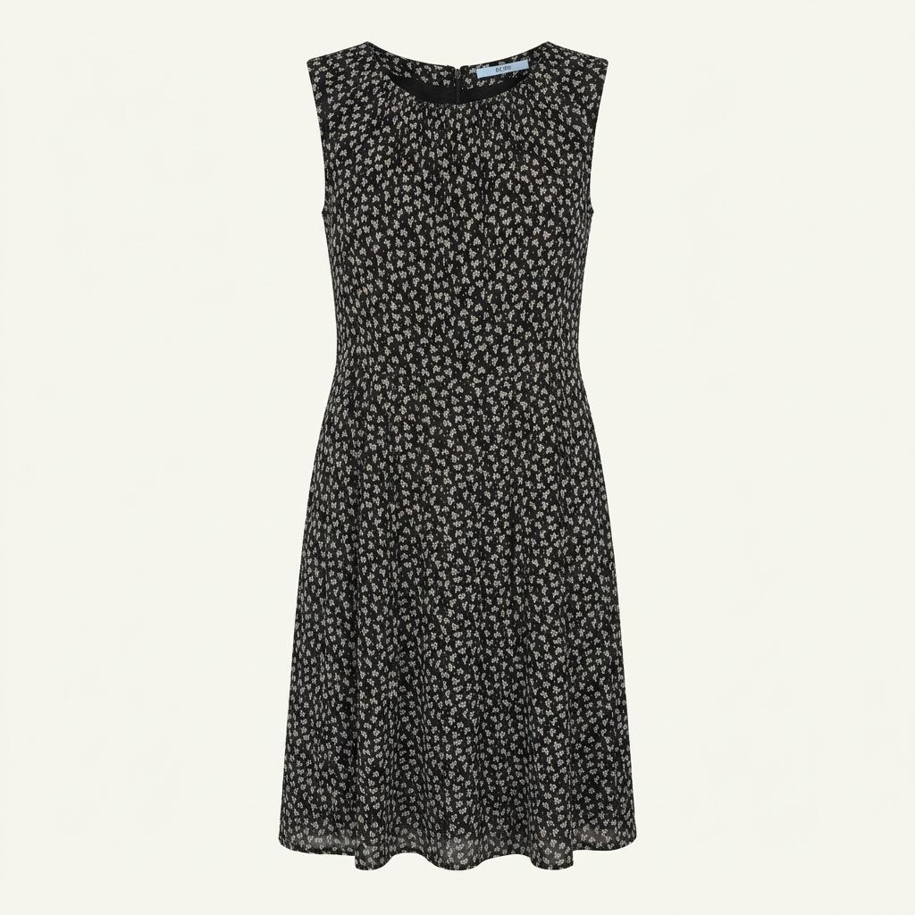BCBG 잔꽃무늬 슬리브리스 미디 원피스 1