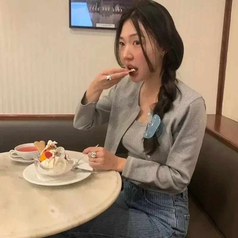 타낫 레이어드 립 셋업 그레이 2