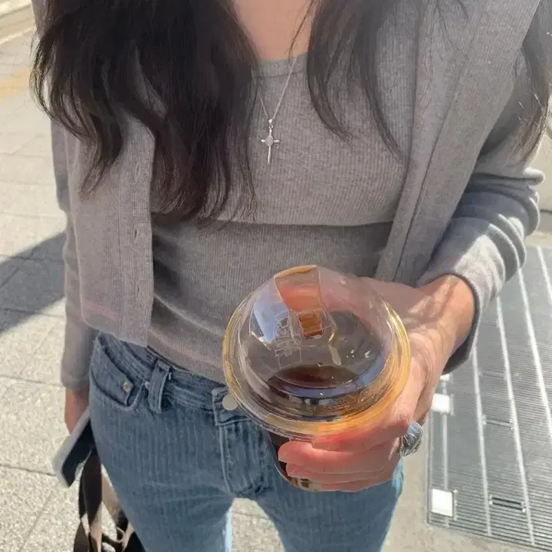 타낫 레이어드 립 셋업 그레이 3