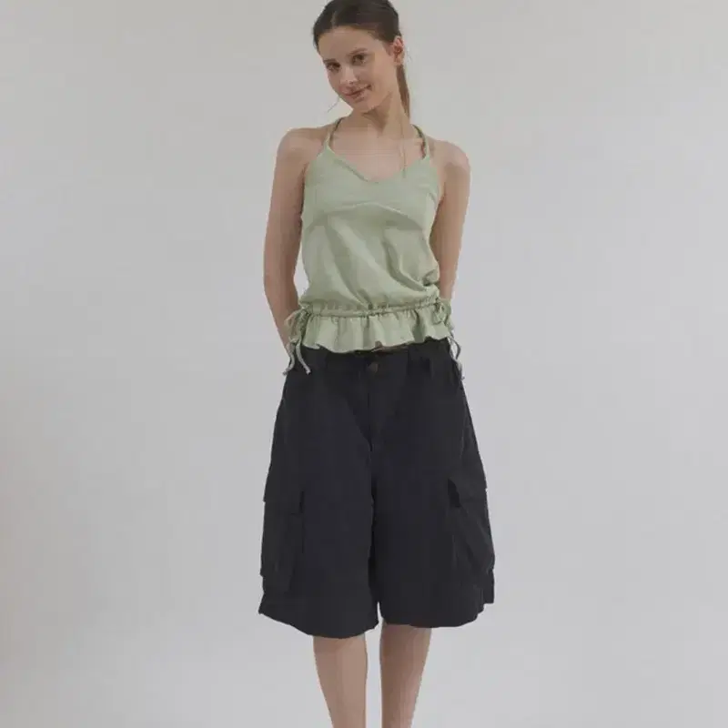 헤더먼트 peplum halter top (mint) 2