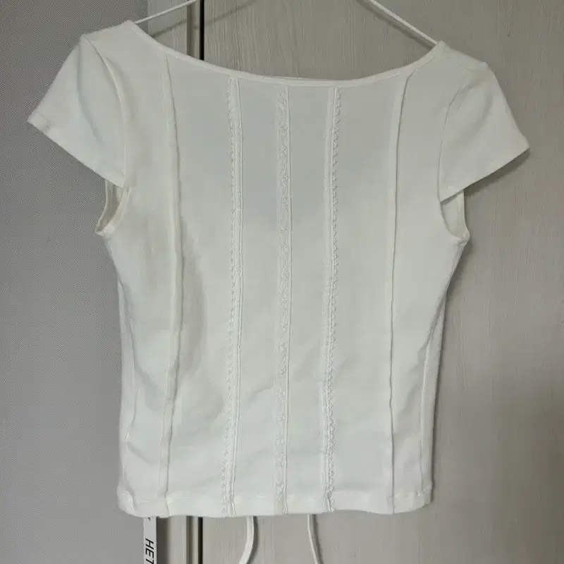 새상품)헤더먼트 soft jersey lace top 화이트 반팔 6