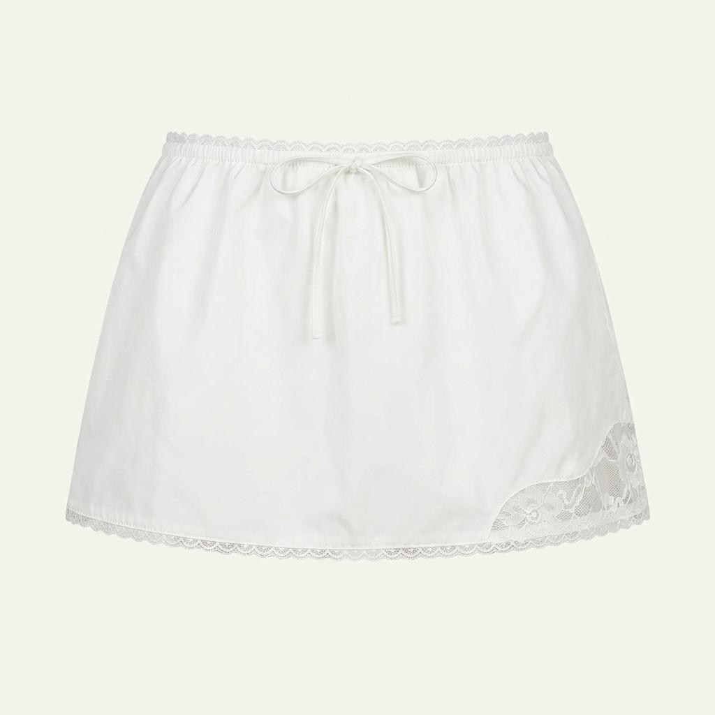 글로니 G CLASSIC LACE-UP MINI SKIRT (WHITE)