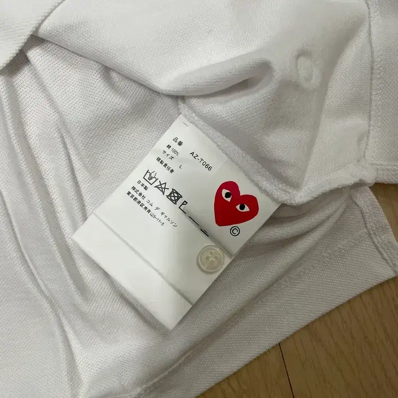 [새제품] 꼼데가르송 블랙와펜 카라티 화이트 L 5