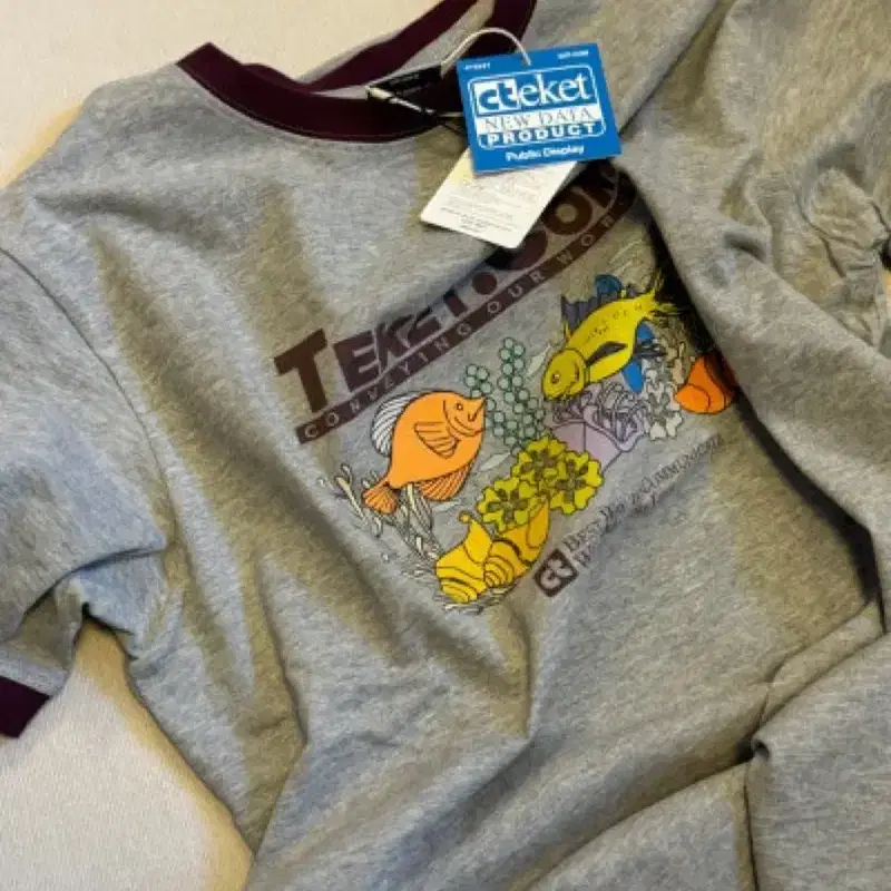 테켓 반팔티셔츠 TEKET Aquarium Tee Melange Gray 2