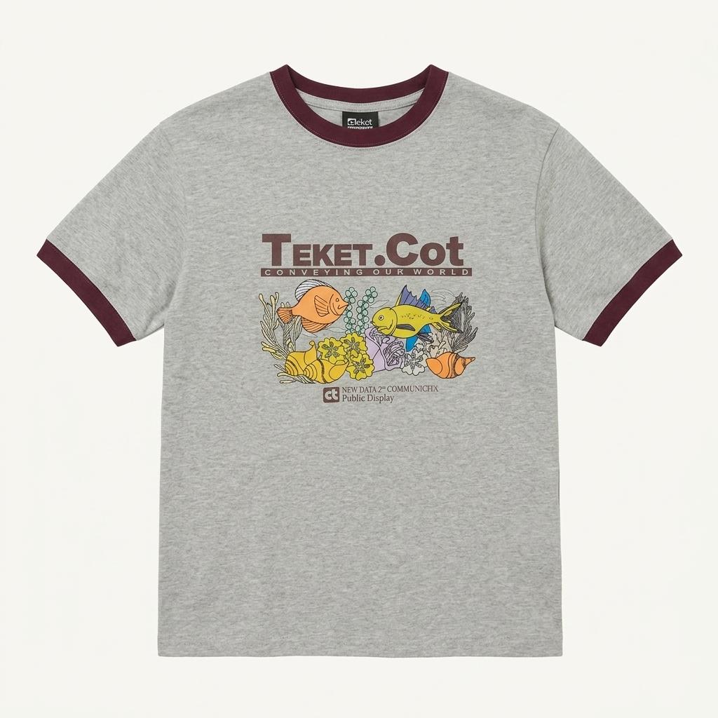 테켓 반팔티셔츠 TEKET Aquarium Tee Melange Gray 1