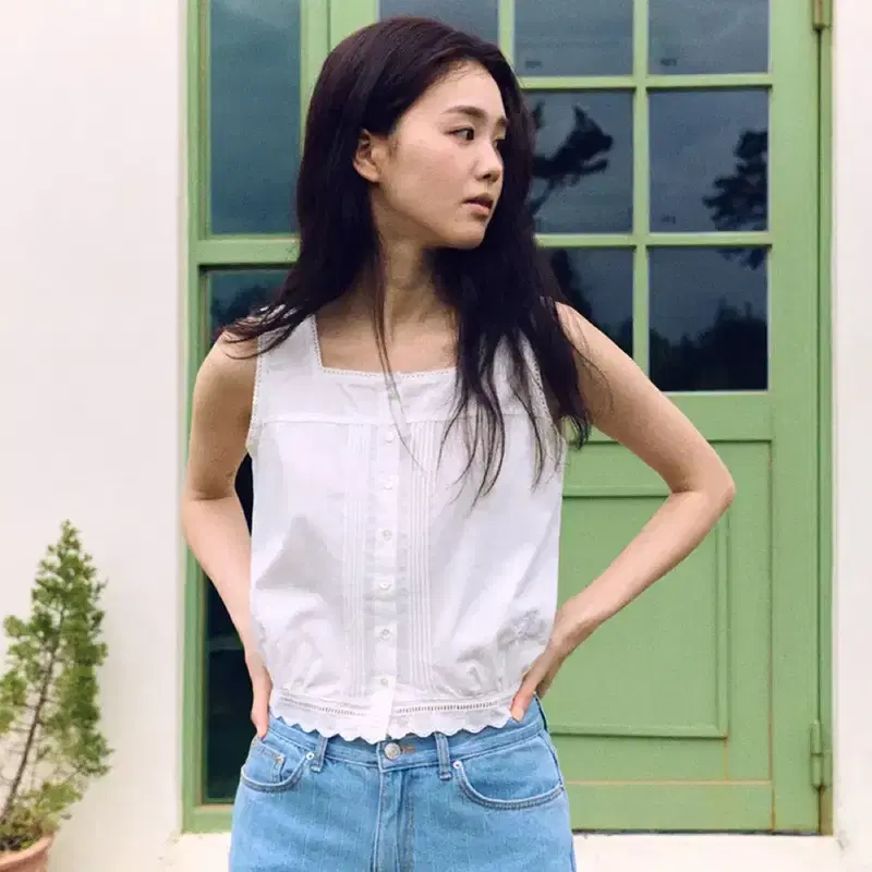 망고매니플리즈 HYLLI VINTAGE SLEEVELESS 아이보리 S (새상품) 2