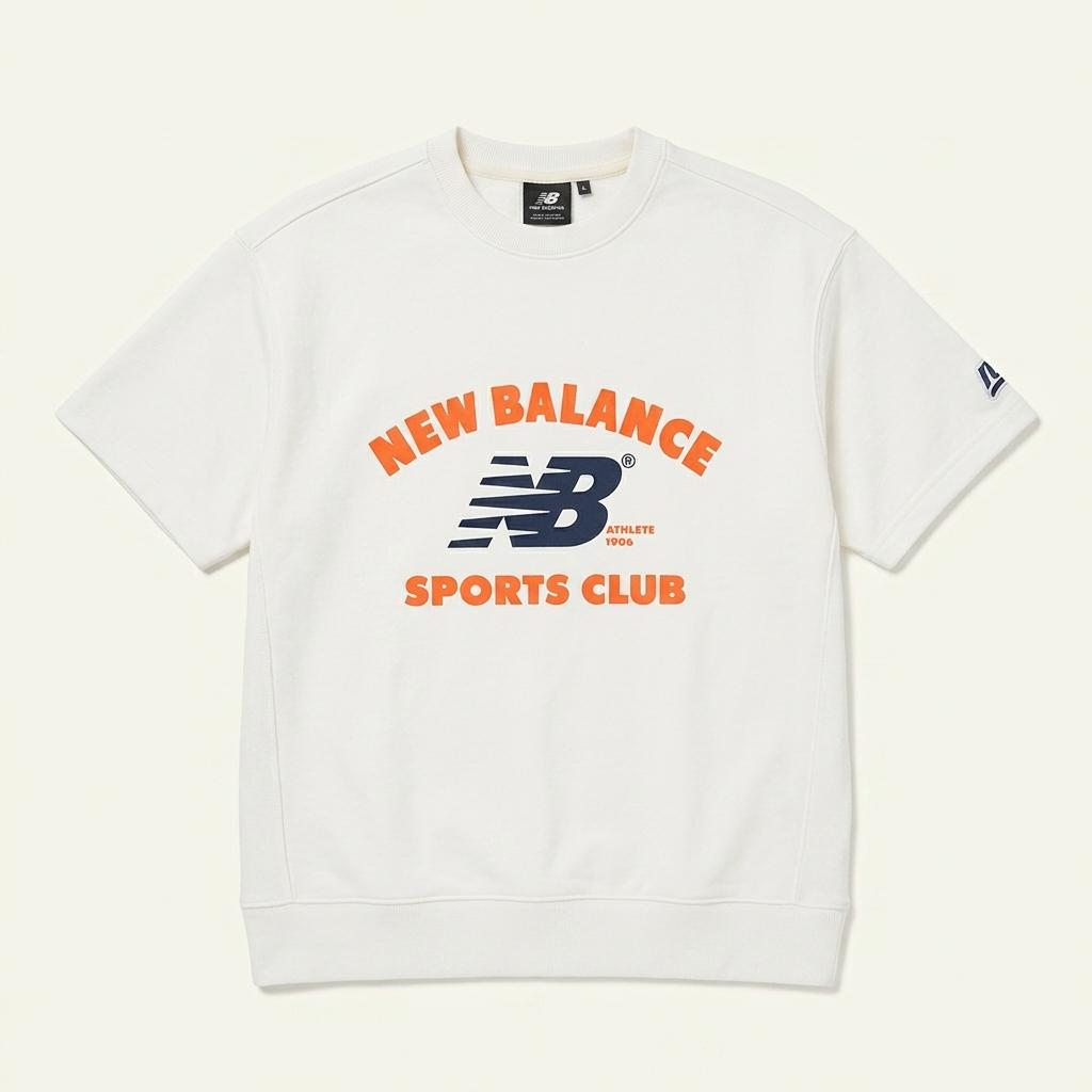 뉴발란스 22ss 스포츠클럽 헤비코튼 반팔 맨투맨 L ~ XL