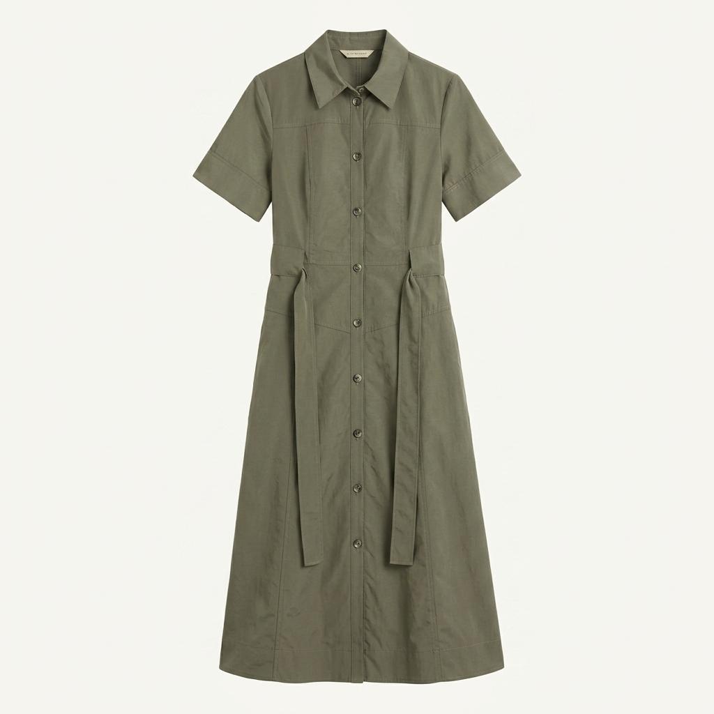 [CLUB MONACO] 클럽모나코 반팔 롱 원피스 카키