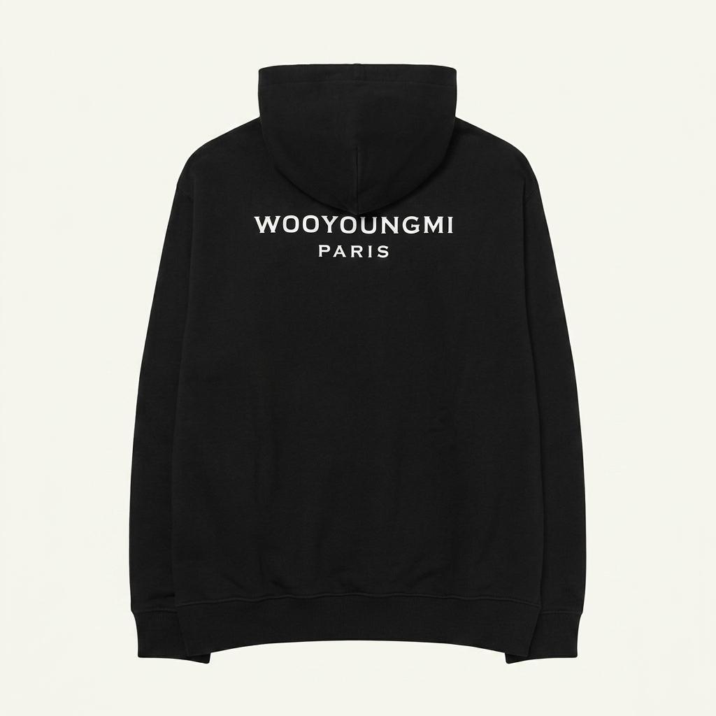 우영미 백로고 후드 티셔츠 블랙 25SS
