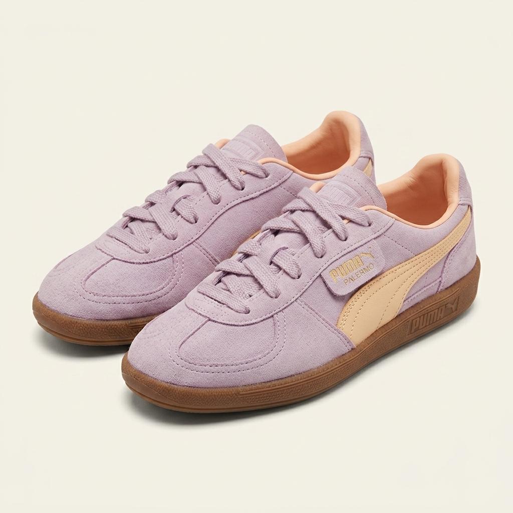 푸마(PUMA) 스니커즈 팔레르모 그레이프 미스트 피치 피즈 운동화 사이즈240미세사용감 