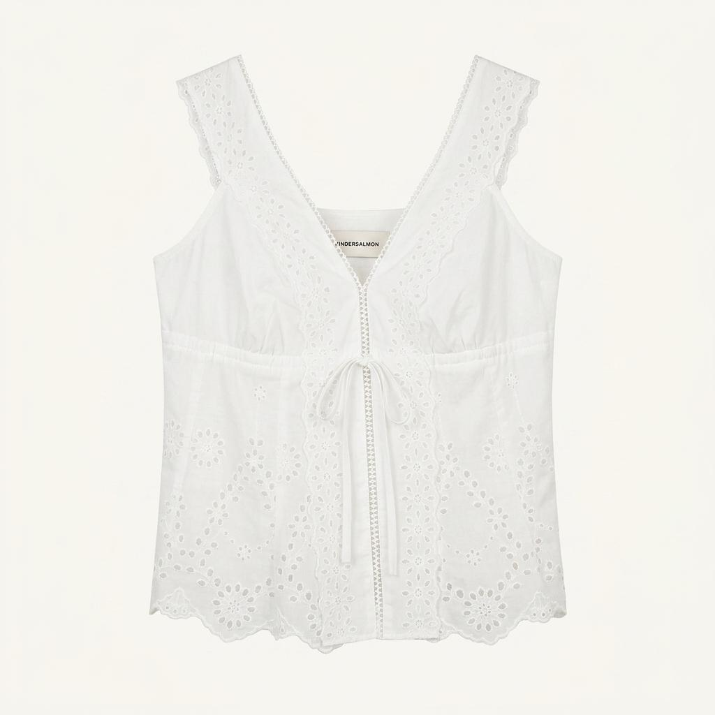 킨더살몬 Claire Lace Sea Blouse 1