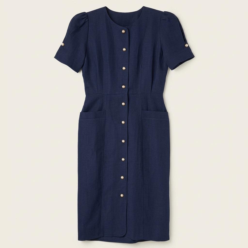 시엔느 Julia Goldish Dress (Navy)* 1