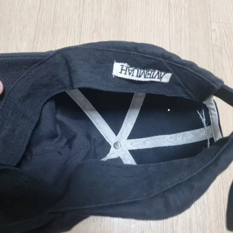 아비에무아 빈티지 워시드 크로스 스티치 캡 블랙 4
