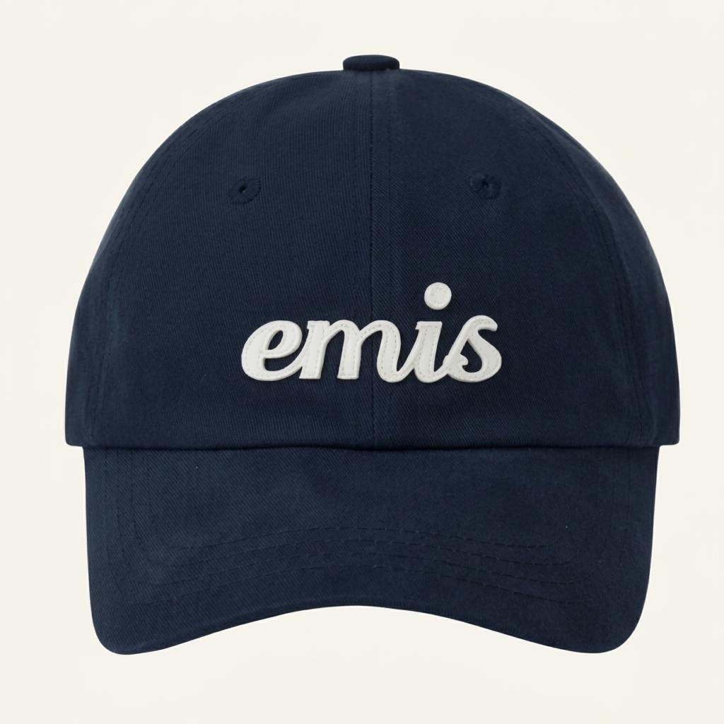 (새상품) emis 아플리케 이미스 볼캡 네이비