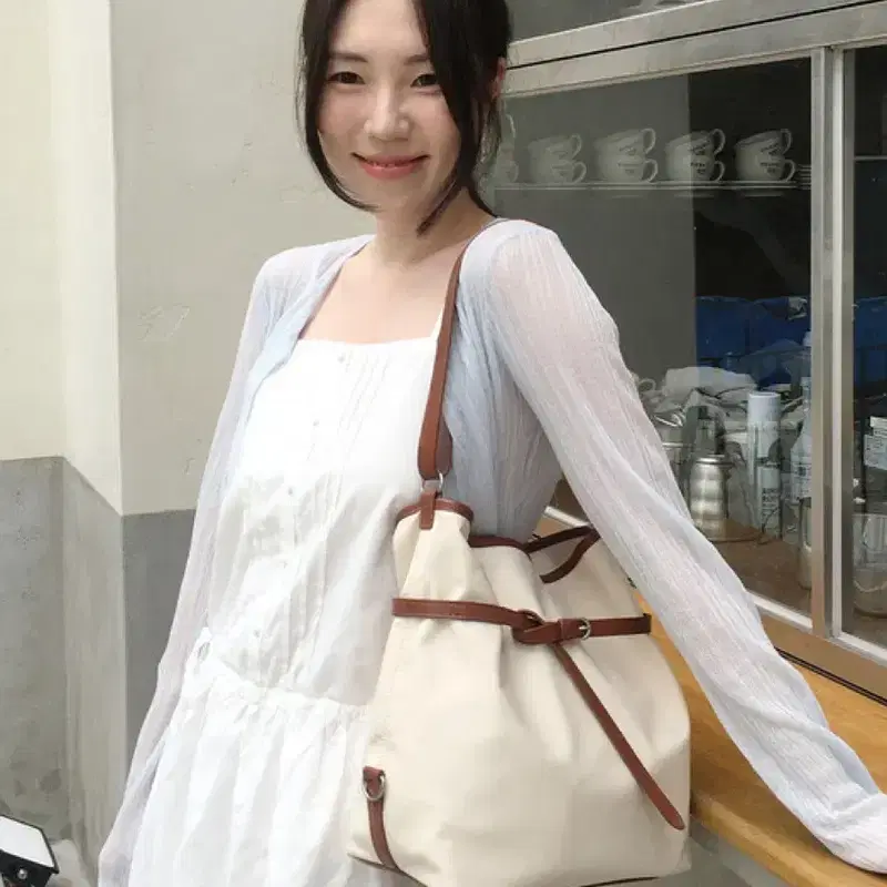 새상품) 폴뉴아 SORTIE BAG-NYLON (LIGHT BEIGE) 4