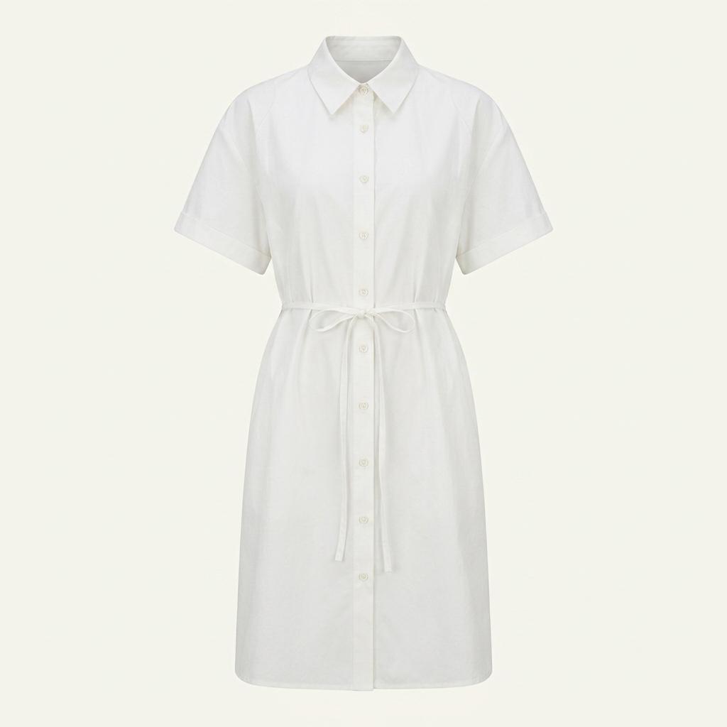 드파운드 벨티드 셔츠 드레스 belted shirt dress 1