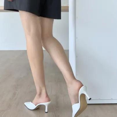 #715 화이트 240-뾰족코 7cm 뮬-새상품 10
