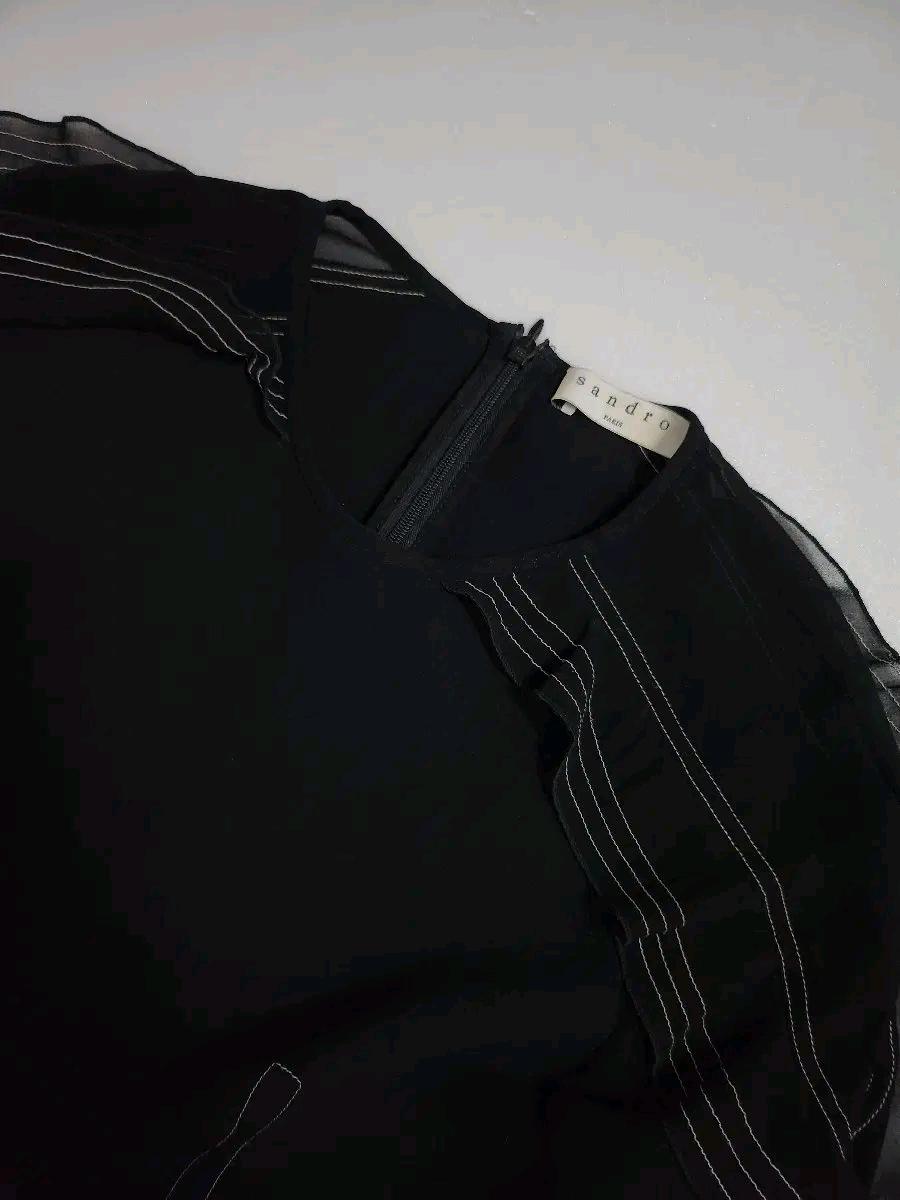 [S] 산드로 시스루 프릴 블랙 원피스 4