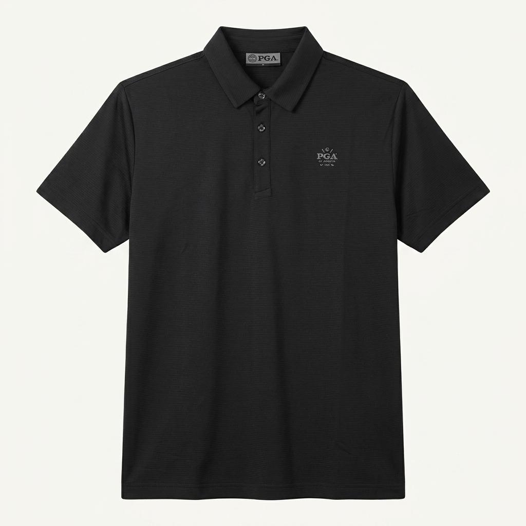 PGA TOUR 블랙 반팔 카라 티셔츠