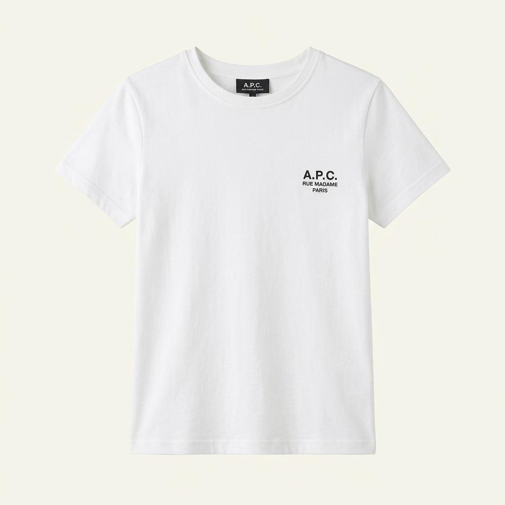 아페쎄 A.P.C. 로고 화이트 반팔 티셔츠
