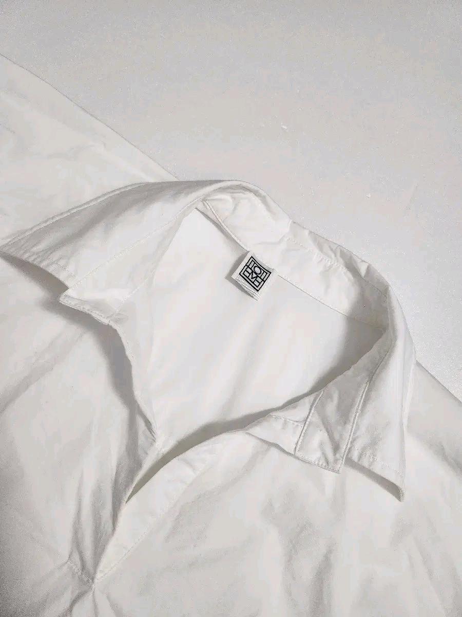 토템 V넥 헤비 코튼 셔츠 블라우스 4