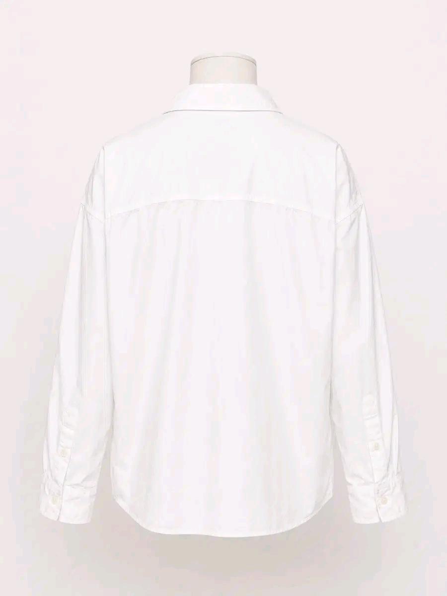 토템 V넥 헤비 코튼 셔츠 블라우스 3