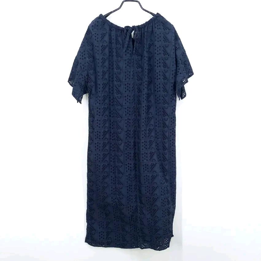 자주 여성 여름 펀칭 롱반팔원피스 네이비90 (HU46354) 3
