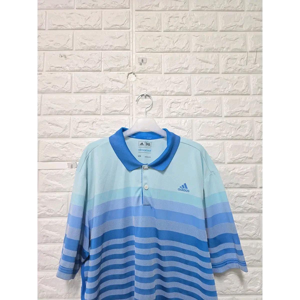 L-XL 아디다스 스트레이프 반팔 카라티 E526 6