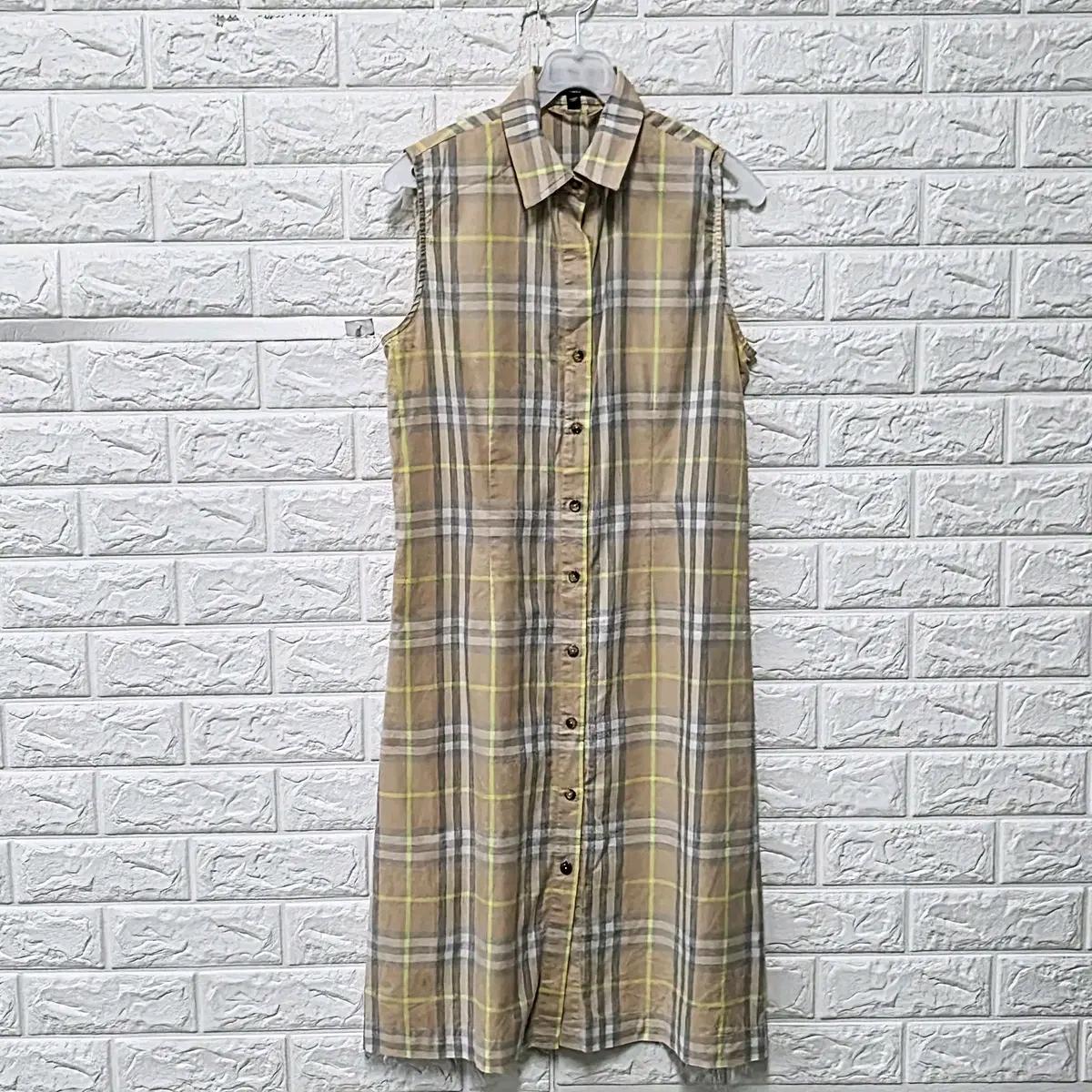 M 버버리 런던 체크 민소매 원피스 E558 2