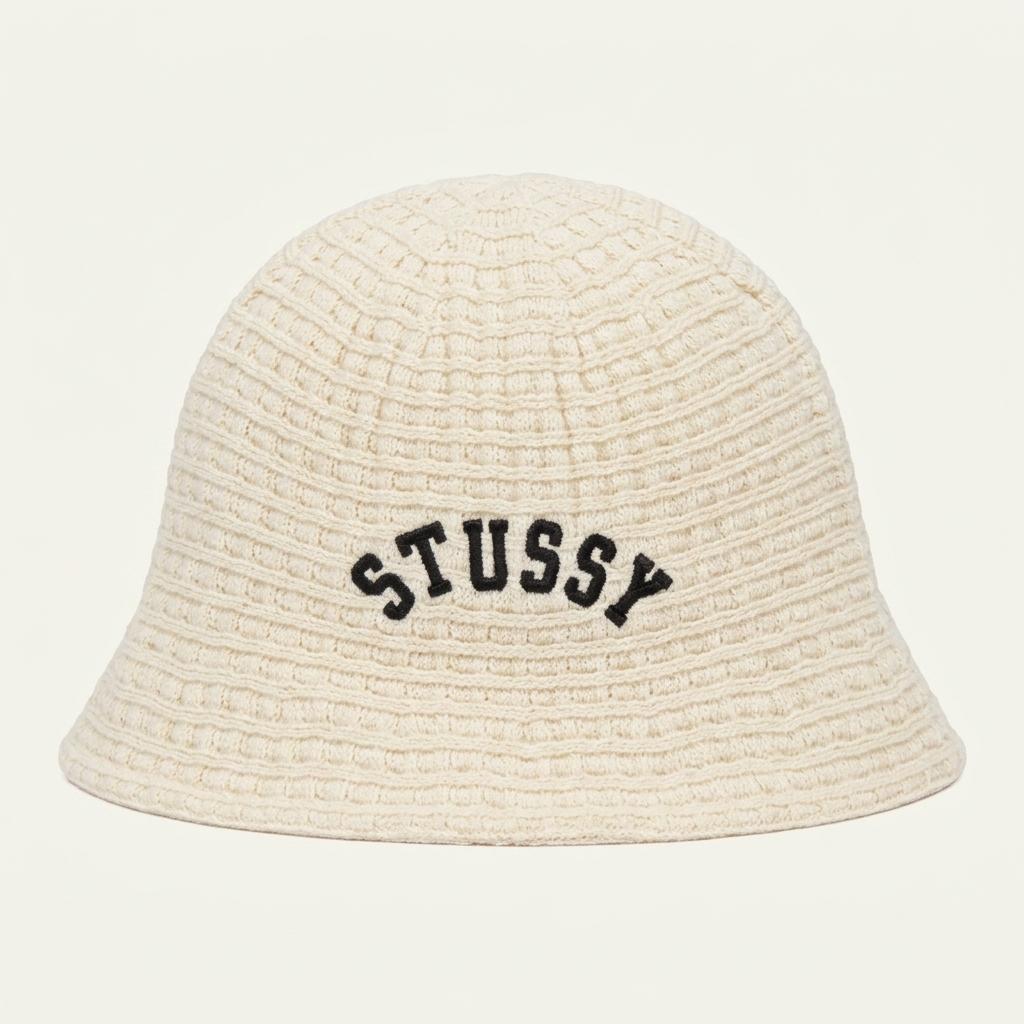 [STUSSY] 스투시 와플 니트 버킷햇 아이보리 1