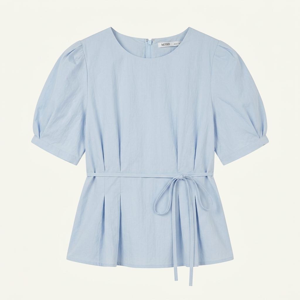 [MIXXO] 미쏘 퍼프 반팔 블라우스 스카이블루