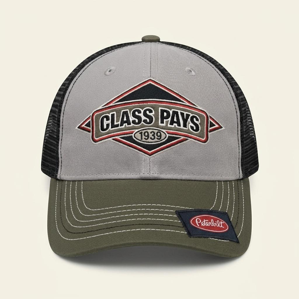 CA626 피터빌트 CLASS PAYS 1939 패치 메쉬 트러커캡 모자