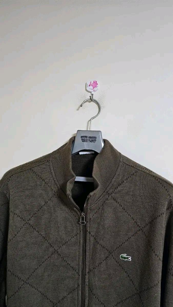 라코스테 모혼방 기모 체크 가디건 5