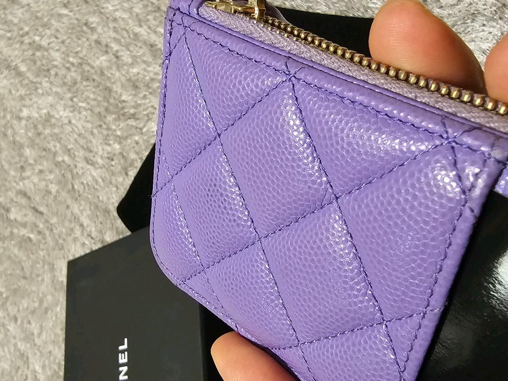샤넬 캐비어 클래식 플랩 카드 홀더 레어컬러 라벤더 3